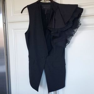 BCBG Shawl Lapel Ruffle sleeve vest